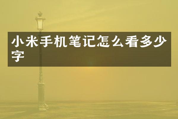 小米手机笔记怎么看多少字