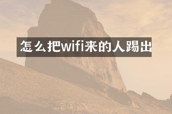 怎么把wifi来的人踢出