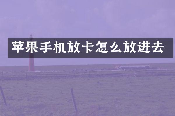 苹果手机放卡怎么放进去