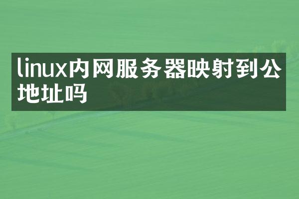 linux内网服务器映射到公网地址吗