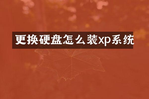 更换硬盘怎么装xp系统