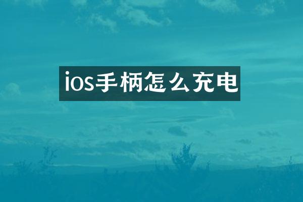 ios手柄怎么充电