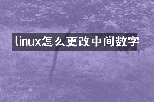 linux怎么更改中间数字