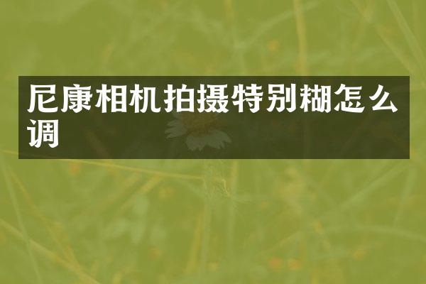 尼康相机拍摄特别糊怎么调