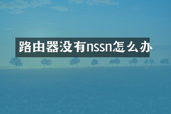 路由器没有nssn怎么办