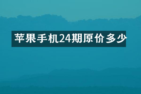 苹果手机24期原价多少