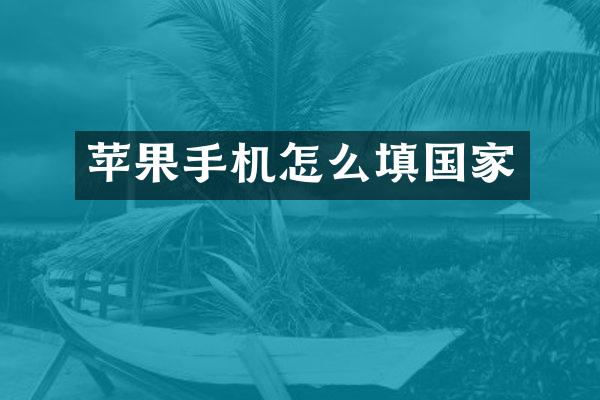 苹果手机怎么填国家