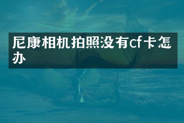 尼康相机拍照没有cf卡怎么办