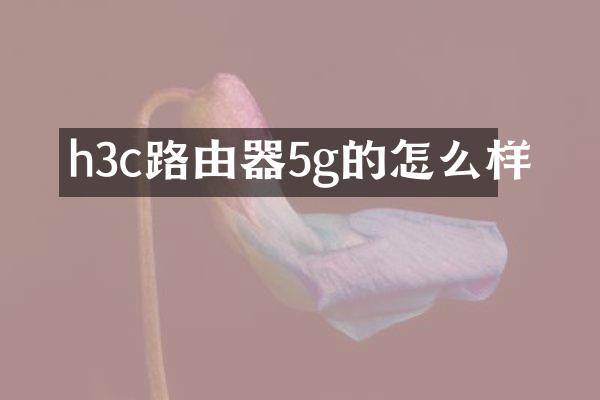 h3c路由器5g的怎么样