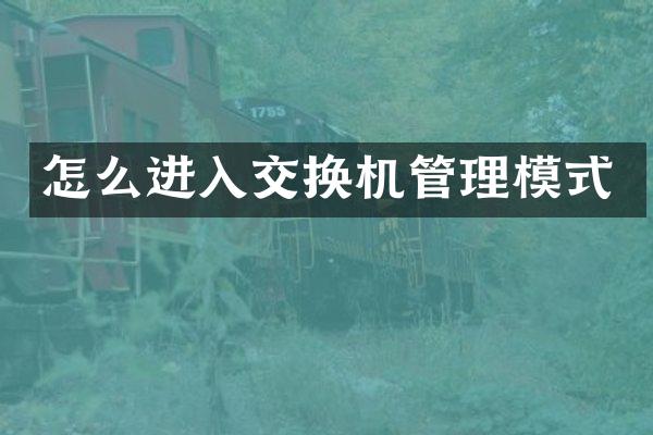 怎么进入交换机管理模式