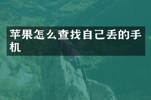 苹果怎么查找自己丢的手机
