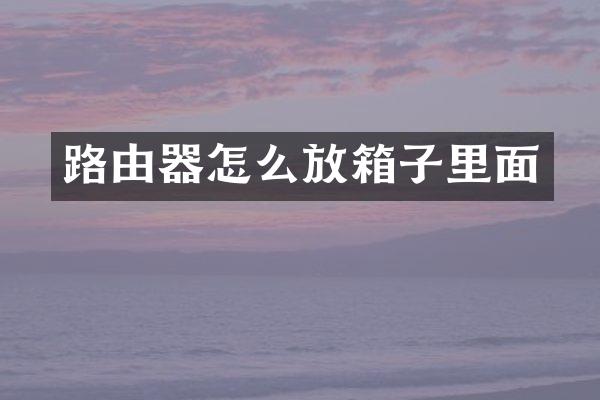 路由器怎么放箱子里面