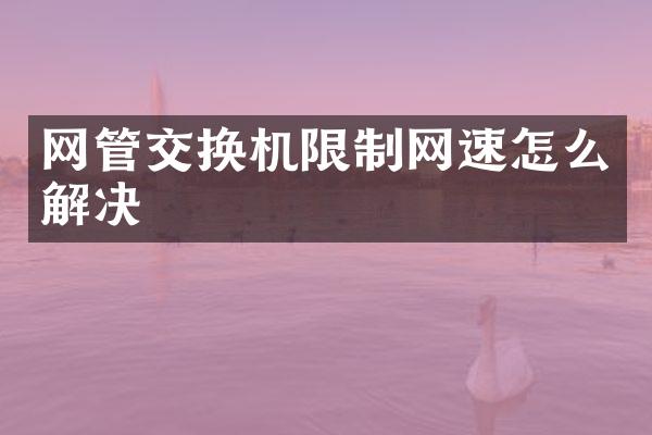 网管交换机限制网速怎么解决