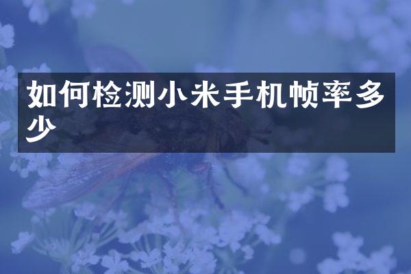 如何检测小米手机帧率多少