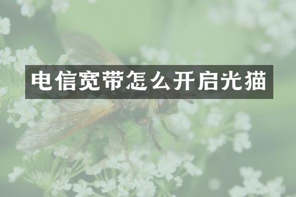 电信宽带怎么开启光猫