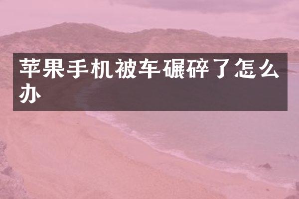 苹果手机被车碾碎了怎么办