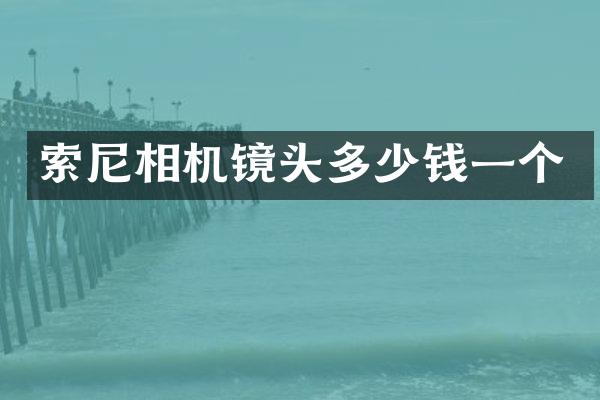 相机镜头多少钱一个