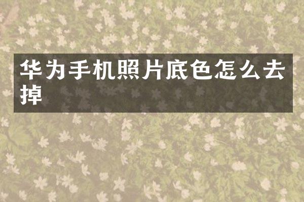 华为手机照片底色怎么去掉