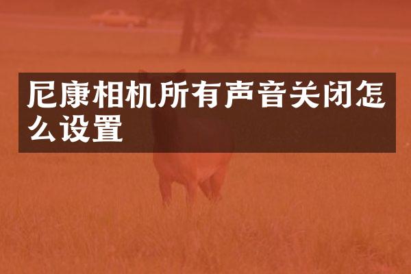 尼康相机所有声音关闭怎么设置