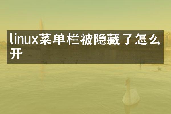 linux菜单栏被隐藏了怎么打开