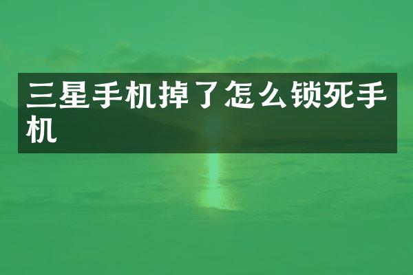 三星手机掉了怎么锁死手机