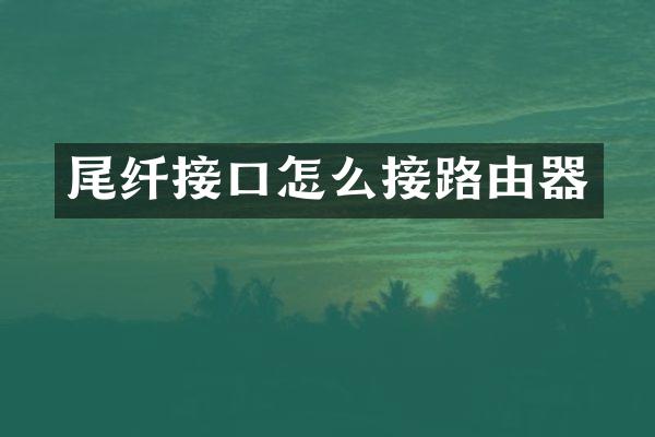 尾纤接口怎么接路由器