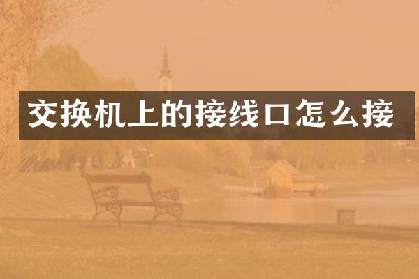 交换机上的接线口怎么接