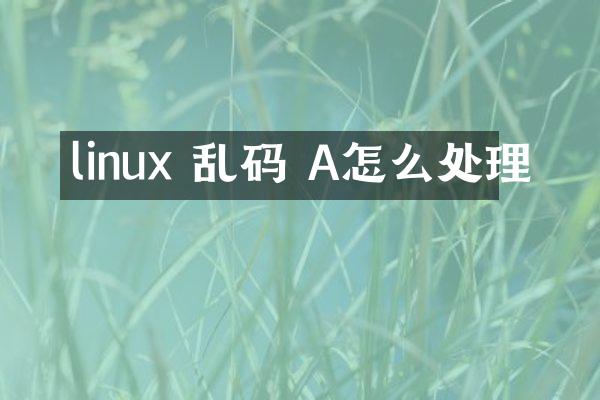linux 乱码 A怎么处理