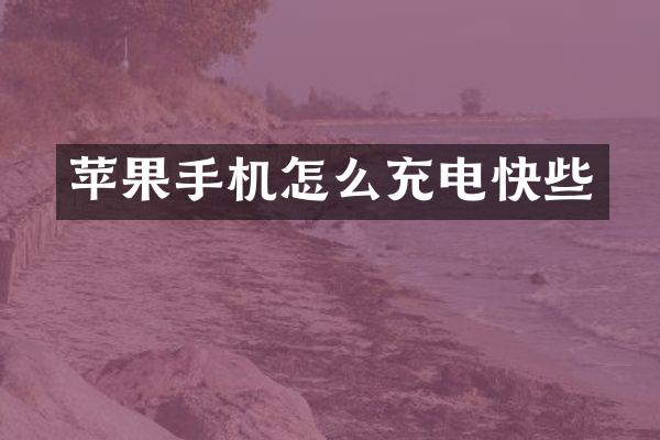 苹果手机怎么充电快些