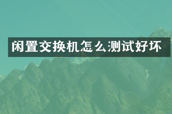 闲置交换机怎么测试好坏