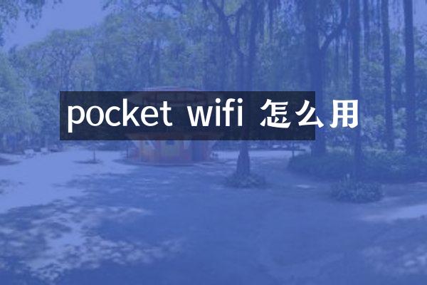 pocket wifi 怎么用