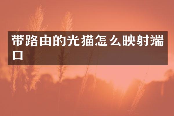 带路由的光猫怎么映射端口