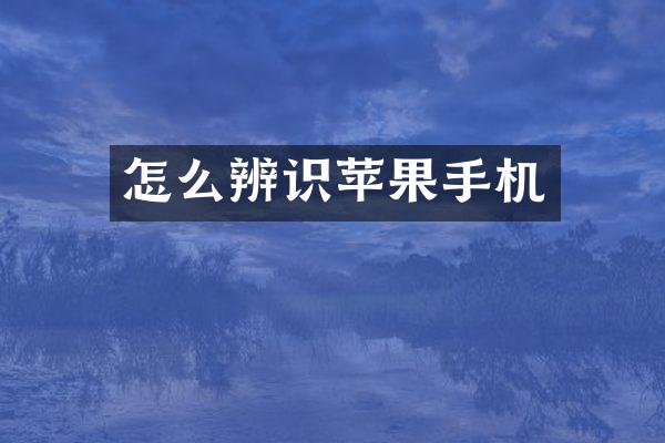 怎么辨识苹果手机