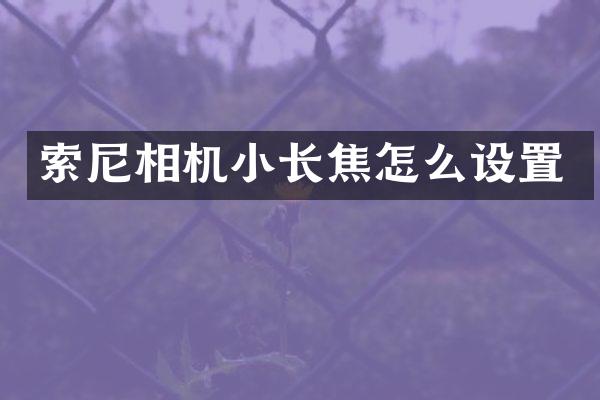 相机小长焦怎么设置