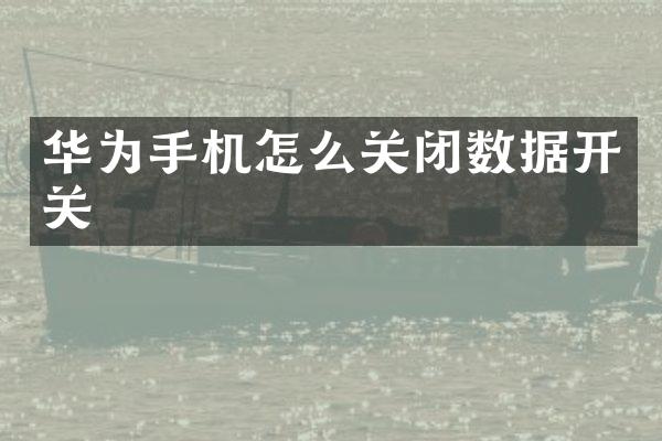 华为手机怎么关闭数据开关