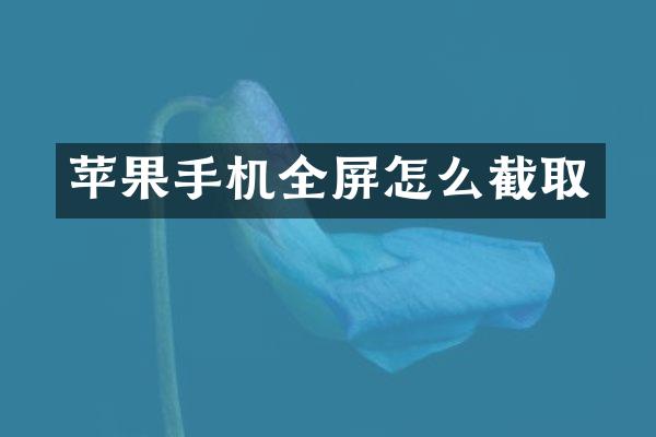 苹果手机全屏怎么截取
