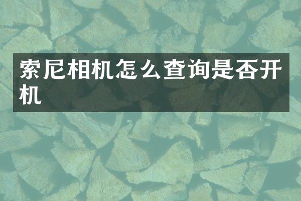 相机怎么查询是否开机
