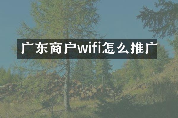 广东商户wifi怎么推广