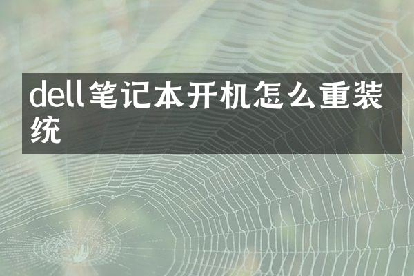 dell笔记本开机怎么重装系统