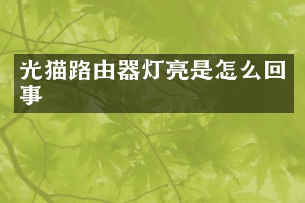光猫路由器灯亮是怎么回事