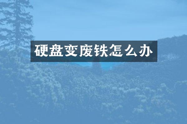 硬盘变废铁怎么办