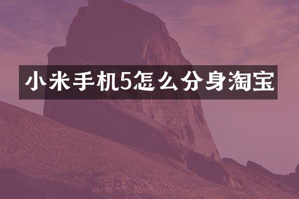 小米手机5怎么分身淘宝