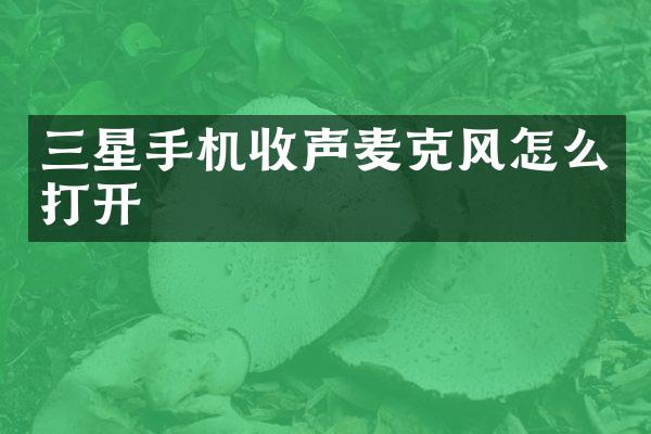 三星手机收声麦克风怎么打开
