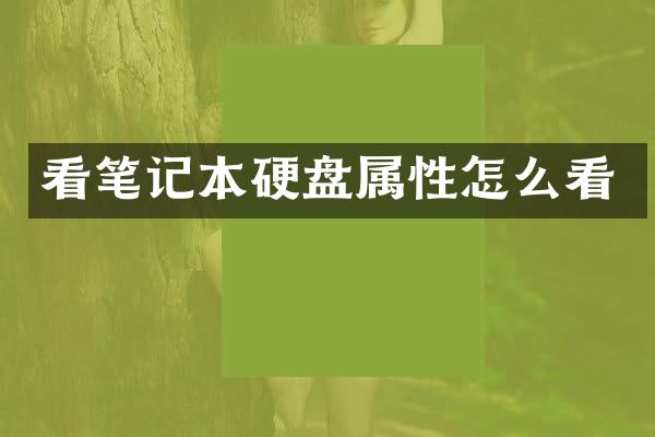 看笔记本硬盘属性怎么看