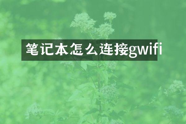 笔记本怎么连接gwifi