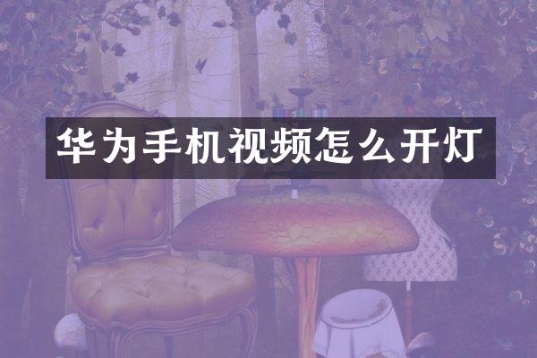 华为手机视频怎么开灯