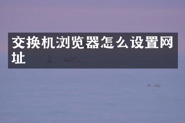 交换机浏览器怎么设置网址