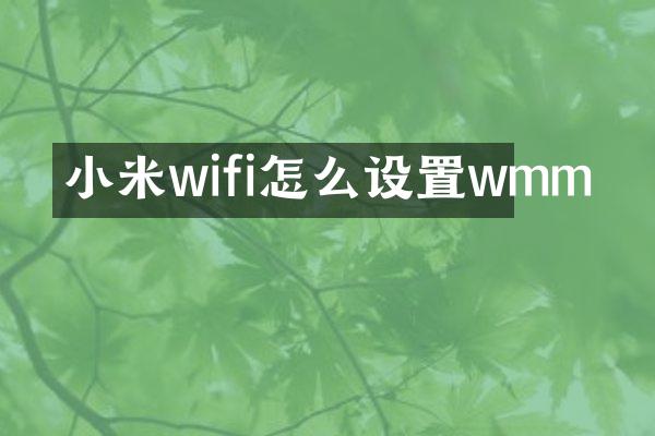小米wifi怎么设置wmm