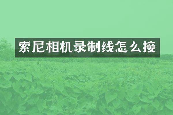 相机录制线怎么接