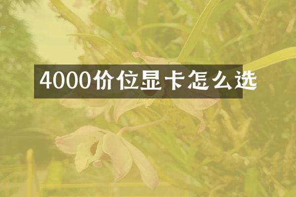 4000价位显卡怎么选